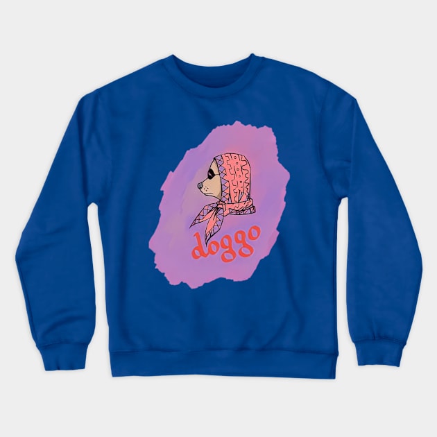 adorable dog Crewneck Sweatshirt by doggo babushka